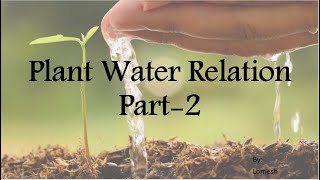 Plant water Relation Part 2 [upl. by Nnahgaem]