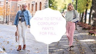 HOW TO STYLE CORDUROY PANTS  5 DIFFERENT PANTS I KAJAMARIE [upl. by Dianthe292]