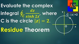 Evaluate the complex integral ∮dzsinh2z within the circle z  2 [upl. by Doralynne]