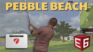 Playing Pebble Beach on E6 Connect with Flightscope Mevo [upl. by Suirtemid766]