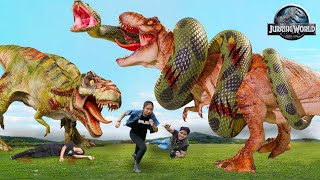 Most REALISTIC Trex attack  Trex Vs Anaconda  Jurassic Park Fan Made Movie  Dinosaur  Ms Sandy [upl. by Rizan356]