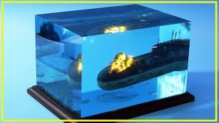 Diorama  Sinking of Kursk Epoxy Resin LED [upl. by Mccurdy]