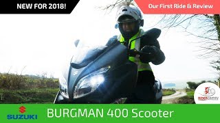 2018 Suzuki Burgman Scooter  Our First Ride and Review [upl. by Ailet]