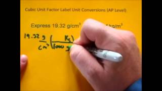 Cubic Unit Factor Label Conversions gcm3 to kgm3 [upl. by Sherburn]