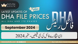 DHA Files Prices September 2024  Lahore Multan Bahawalpur Quetta Gujranwala File Rates [upl. by Elana45]