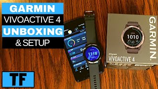 Garmin Vivoactive 4 Unboxing First Impressions And Setup New Smartwatch Fitness Tracker [upl. by Vanhomrigh]