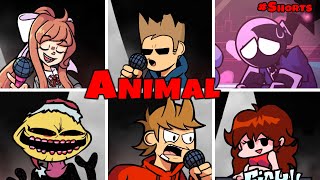 Animal but everytime it is the Opponents turn the mod changes  Friday Night Funkin Shortsextra [upl. by Nuri545]