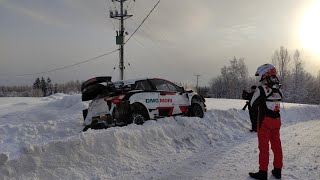 Takamoto Katsuta off the road in Arctic Rally Finland 2021 test [upl. by Grodin454]