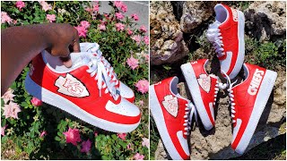 How To Paint Nike Air Force 1 Chiefs Shoe [upl. by Gorlin549]