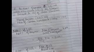 calculate the mass percentage of benzene and carbon tetrachloride if 22 gram of is benzene dissolved [upl. by Nealey]