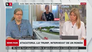 NEWS PASS CU LAURA CHIRIAC ATACATORUL LUI TRUMP INTERVIEVAT DE UN ROMÂN INCENDIU LA PARLAMENT P3 [upl. by Jodee628]