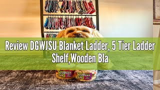 Review DGWJSU Blanket Ladder 5 Tier Ladder ShelfWooden Blanket Ladders for Living Room and Bedroom [upl. by Sell]