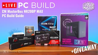 LIVE PC Build CM NR200P MAX PC Build Guide feat Asrock B550M ITXac amp Asrock Challenger RX 6600 [upl. by Aliet]