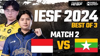 INDONESIA vs MYANMAR  MATCH 2  GROUP STAGE  IESF ASIA REGIONAL QUALIFIERS 2024 [upl. by Anerual491]