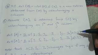 detA1detA if A1 is a n×n matrices obtained from A by interchanging 2 columns [upl. by Avrom600]