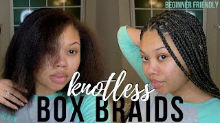 How To Do Knotless Box Braids On Yourself FOR BEGINNERS [upl. by Norek]