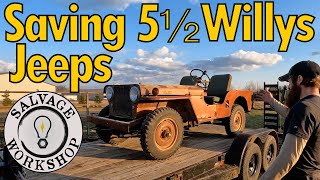 RESCUING 1940s Willys Jeeps with my Brothers  Saving a Mans LIFETIME Collection of Willys [upl. by Nagorb]