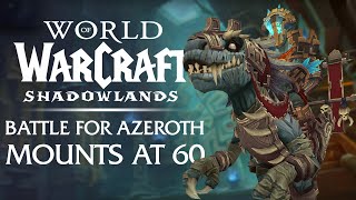 40 Battle for Azeroth MOUNTS Easily Obtainable in Shadowlands at Level 60 [upl. by Hellah887]