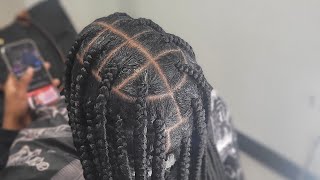 Large knotless braids braids hairstyle haircare youtubelive [upl. by Sabec]