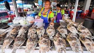 Salt Crusted Tilapia  THAI STREET FOOD Tour in Isaan  Kalasin Thailand [upl. by Cirala]