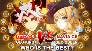 Navia C6 vs Itto C6 Triple Crown EndGame DPS Showdown  Single Target amp AOE  Who is the Best [upl. by Tamra]