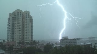 Severe Thunderstorms Intense Lightning Ft Lauderdale FL 8312 [upl. by Aitnahs]