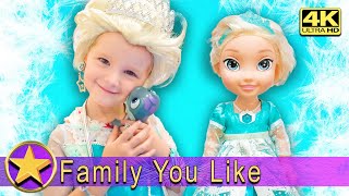 Girl Pretends Play with Magic Frozen Elsa Doll  4K [upl. by Pascasia]