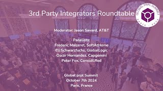 Global prpl Summit 2024  Third Party Integrator Roundtable [upl. by Einnek]