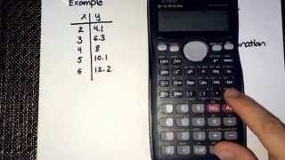 Correlation coefficient r amp coefficient of determination r2 using the calculator CASIO fx991 [upl. by Ann]