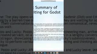 Plot Summary Of Waiting for Godot Part 4 [upl. by Kirschner]