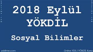 2018 Eylül YÖKDİL  Sosyal Bil  Part 01 Vocabulary [upl. by Ynelram]