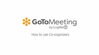 GoToMeeting  How to use Coorganizers [upl. by Nole]