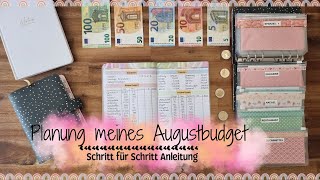 Budgetplanung Teil 1 im August 2022 🌷 I Schritt für Schritt Anleitung🌈 I Umschlagmethode [upl. by Ardene]