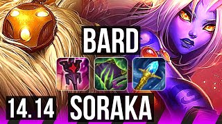 BARD amp Kalista vs SORAKA amp Aphelios SUP  Rank 2 Bard Rank 8 21k DMG  TR Challenger  1414 [upl. by Enilatan]