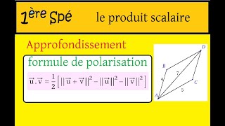 Première spécialité Maths produit scalaire  formule de polarisation 1 hors programme [upl. by Eocsor]