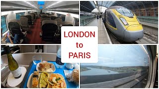 Eurostar London to Paris via underwater tunnel First class train trip 4K [upl. by Eanal247]