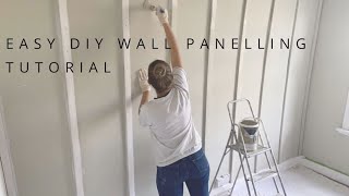 EASY AT HOME DIY WALL PANELLING TUTORIAL FOR A STATEMENT WALL [upl. by Ayik]