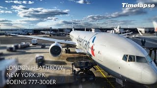 Timelapse Flight London to New York American Airlines B777300ER [upl. by Yenhpad]