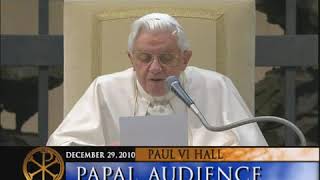 EWTN  Papal Audience  Pope Benedict XVI  December 29 2010 [upl. by Fishbein]