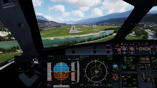 Innsbruck Circle to Land  Turbulent and gusty approach  Ultra settings P3D RTX4090  FSLabs A319 [upl. by Inoliel321]