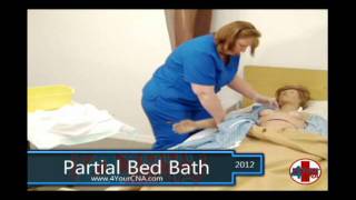 Partial Bed Bath CNA Skills [upl. by Adnilemre]