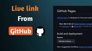 কিভাবে GitHub থেকে লাইভ লিঙ্ক পাবেন  How to Get Live Link from GitHub Bangla Tutorial by Parvez [upl. by Drummond]