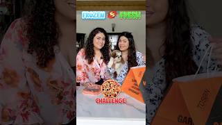 ❄️Frozen vs ♨️Fresh Pizza Challenge foodchallenge ytshorts thakursisters [upl. by Nanji]