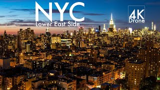 Lower East Side New York City NYC in 4K UHD Drone Video [upl. by Barger]