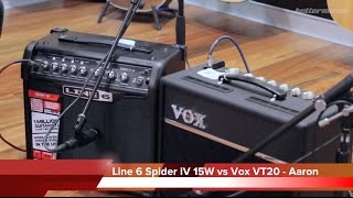 Line 6 Spider IV 15W vs Vox VT20 Valvetronix Amplifier Comparison  Better Music [upl. by Yetak555]