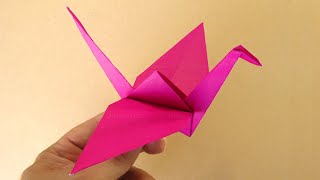 Origami Kranich falten  Vogel Basteln mit Kindern  Bastelideen  Origami Tiere falten [upl. by Meris]