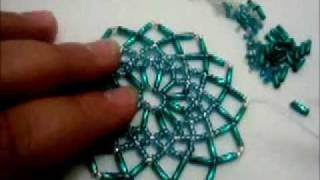 tuto détaillée du napperon en perles Tuto detailed beaded placemat [upl. by Nilla]