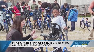 Ashley Park Elementary students get new bikes [upl. by Spindell782]