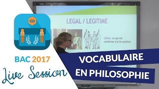 Bac 2017  Révisions live de Philo  Vocabulaire en Philosophie [upl. by Zaller]