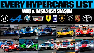 EVERY HYPERCARS LIST FOR THE 2024 SEASON IN WEC amp IMSA [upl. by Nylatsirk]